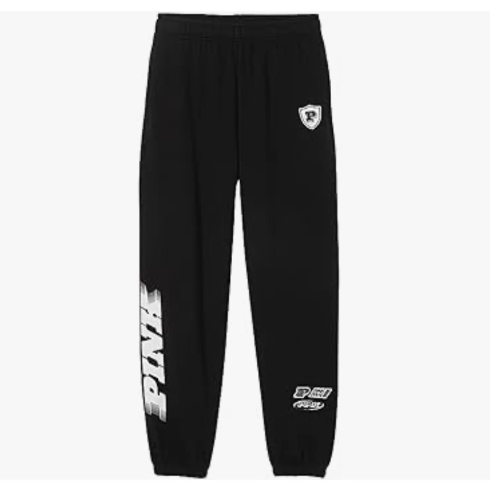 Victoria's Secret Pink Fleece Ivy Relaxed Sweatpants Color Black